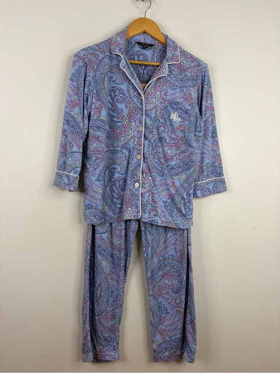 Lauren Ralph Lauren Other - Lauren Ralph Lauren Pajamas Womens Medium Blue Paisley Cotton Jersey PJs